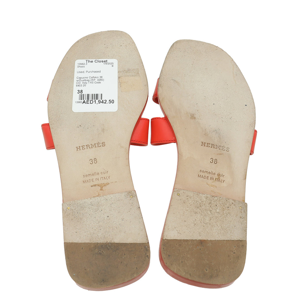 Hermes Capucine Oran Sandals 38