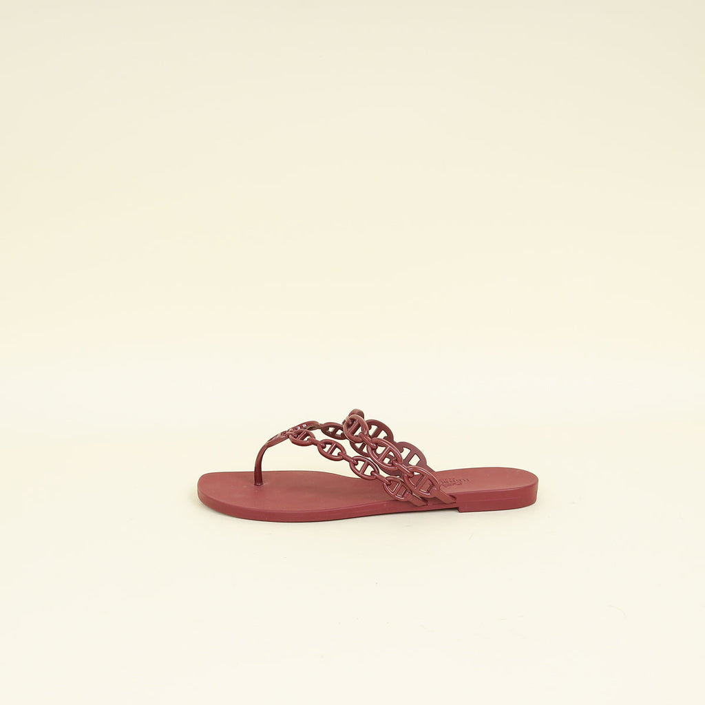 Hermes Rouge H Island Sandal 38