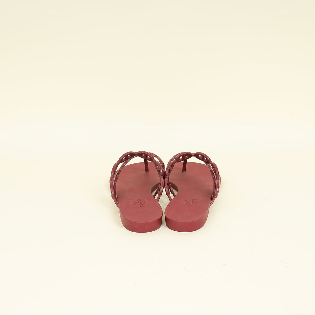 Hermes Rouge H Island Sandal 38