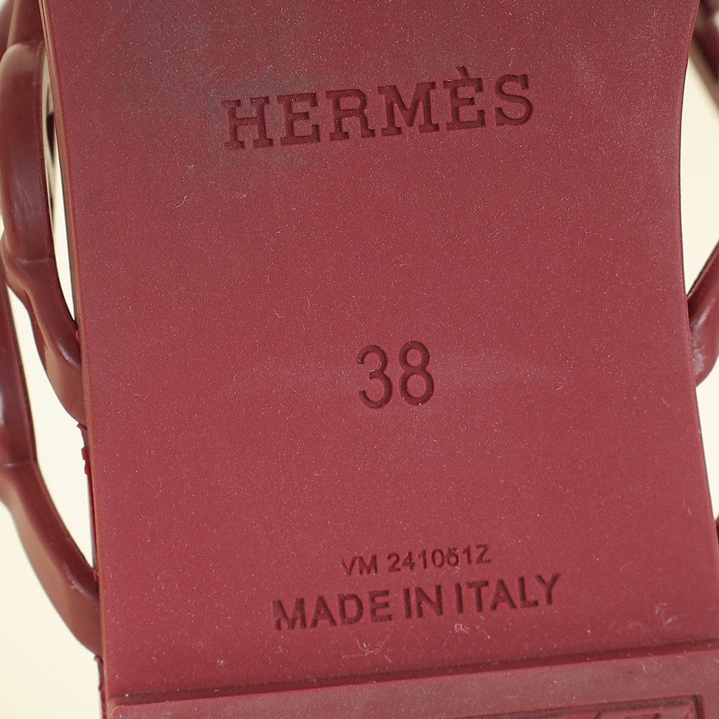 Hermes Rouge H Island Sandal 38