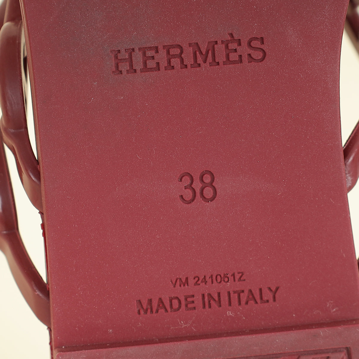 Hermes Rouge H Island Sandal 38