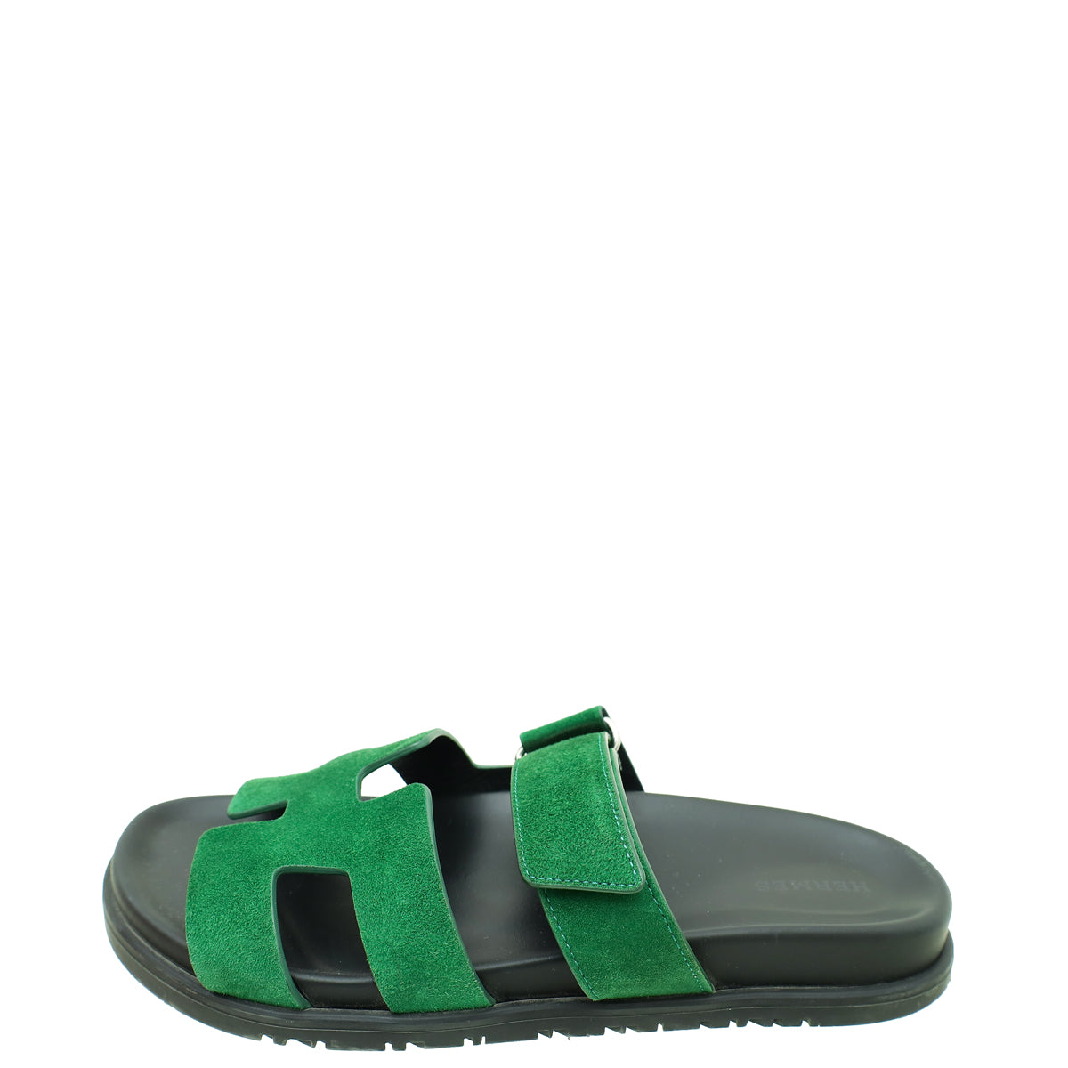 Hermes Vert Green Suede Goatskin Chypre Sandal 38