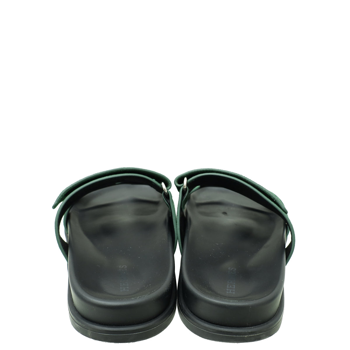 Hermes Vert Green Suede Goatskin Chypre Sandal 38