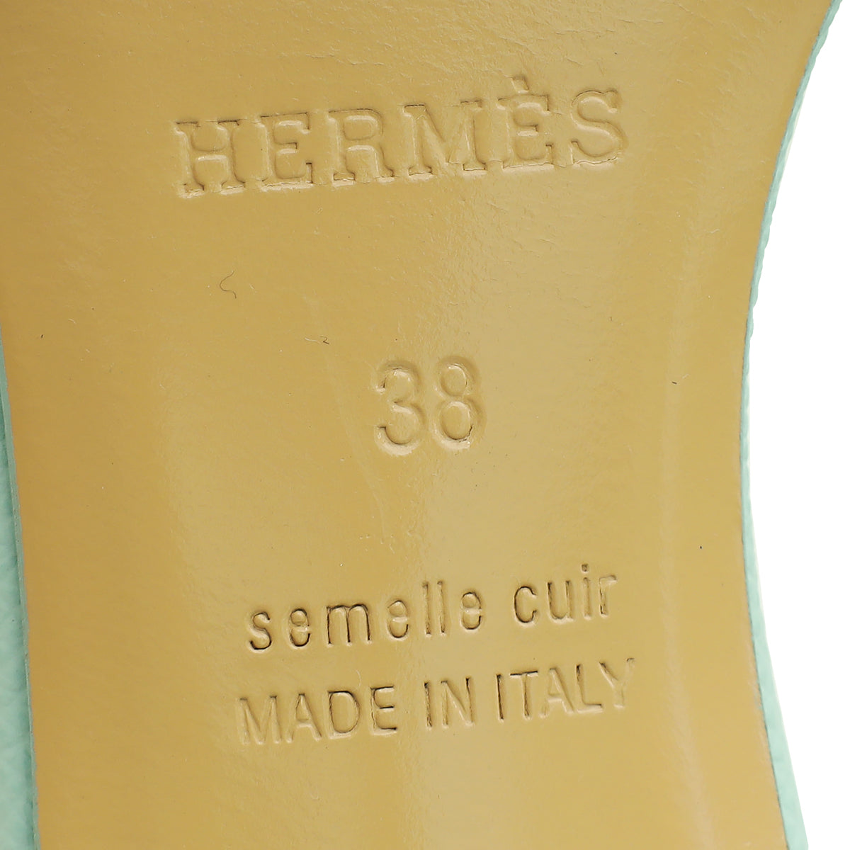 Hermes Vert Embrun Oasis Sandal 38
