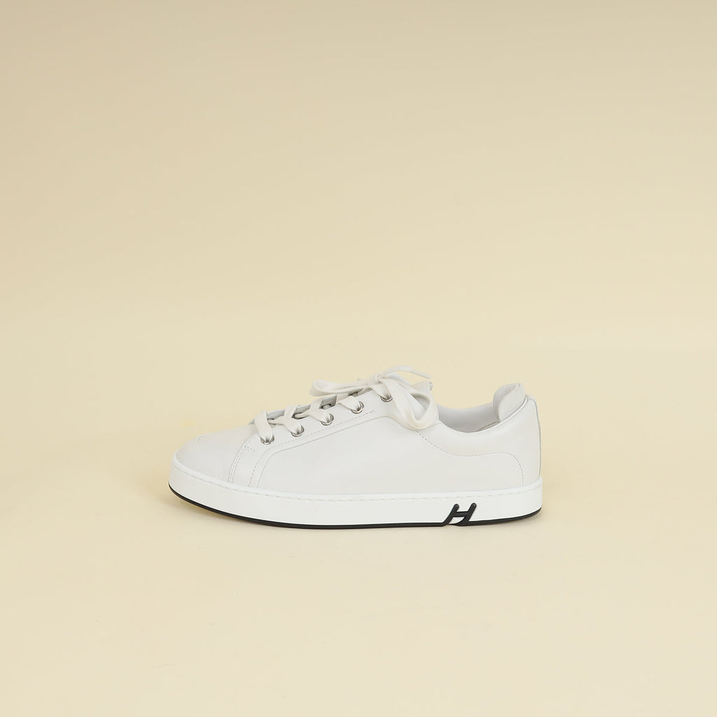 Hermes Blanc Kid Sneaker 38