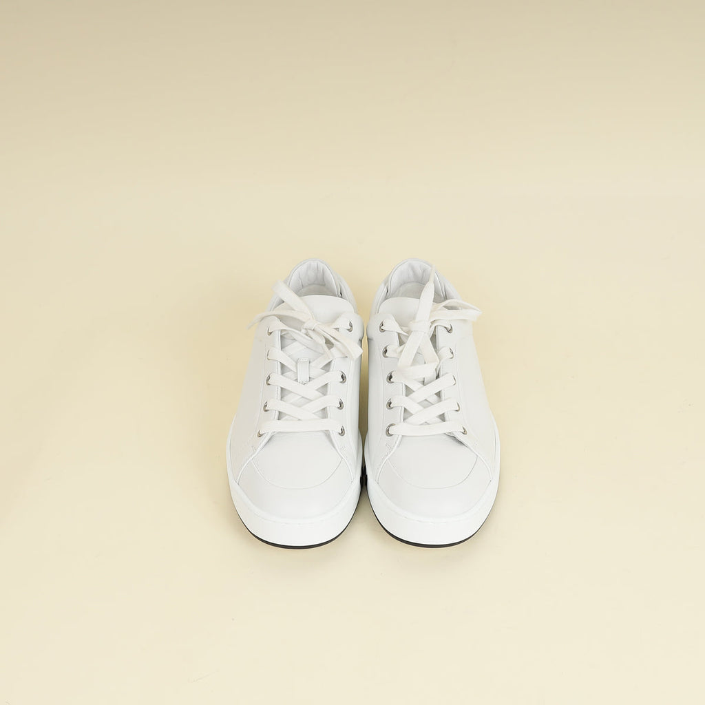 Hermes Blanc Kid Sneaker 38