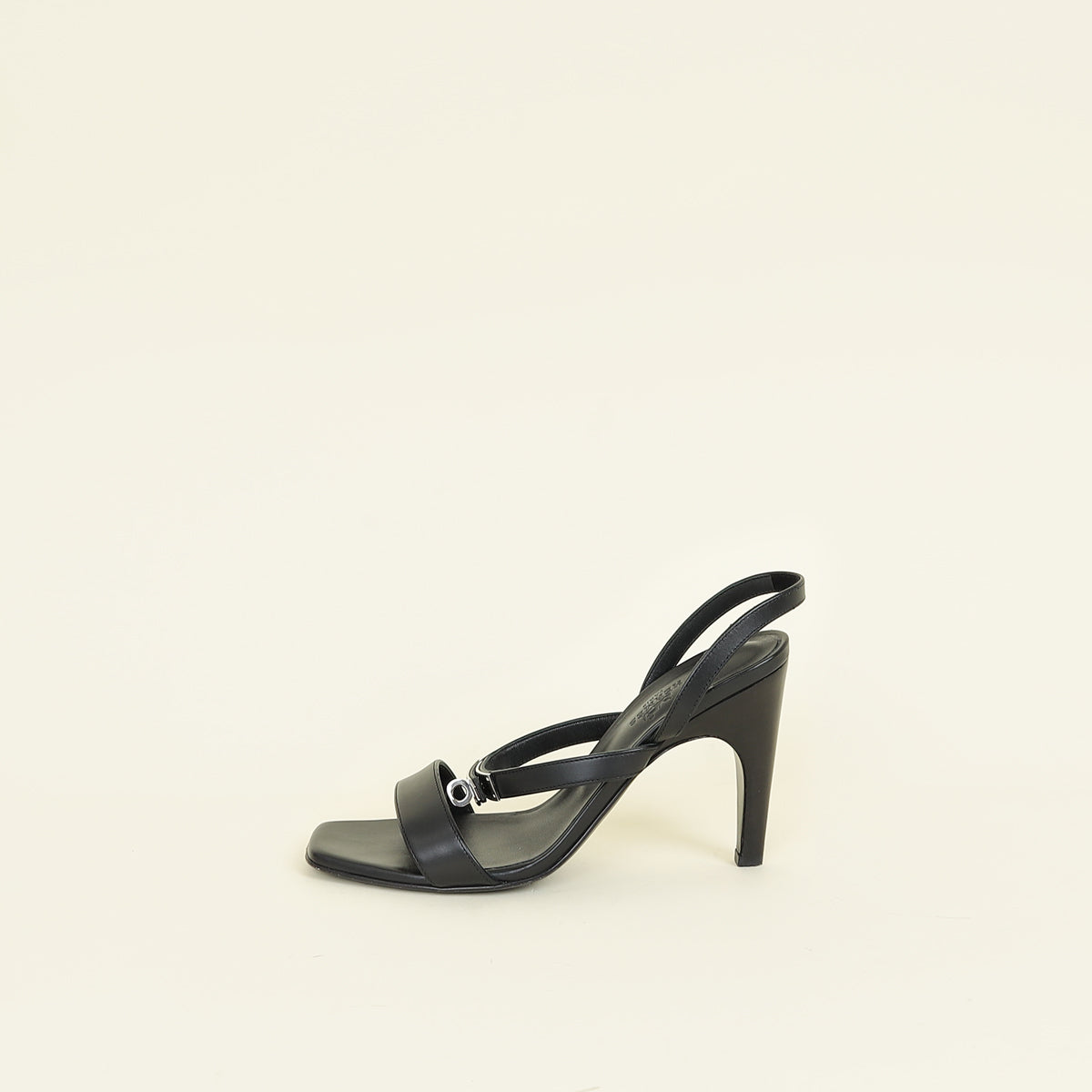 Hermes Black Glamour 95 Sandal 38