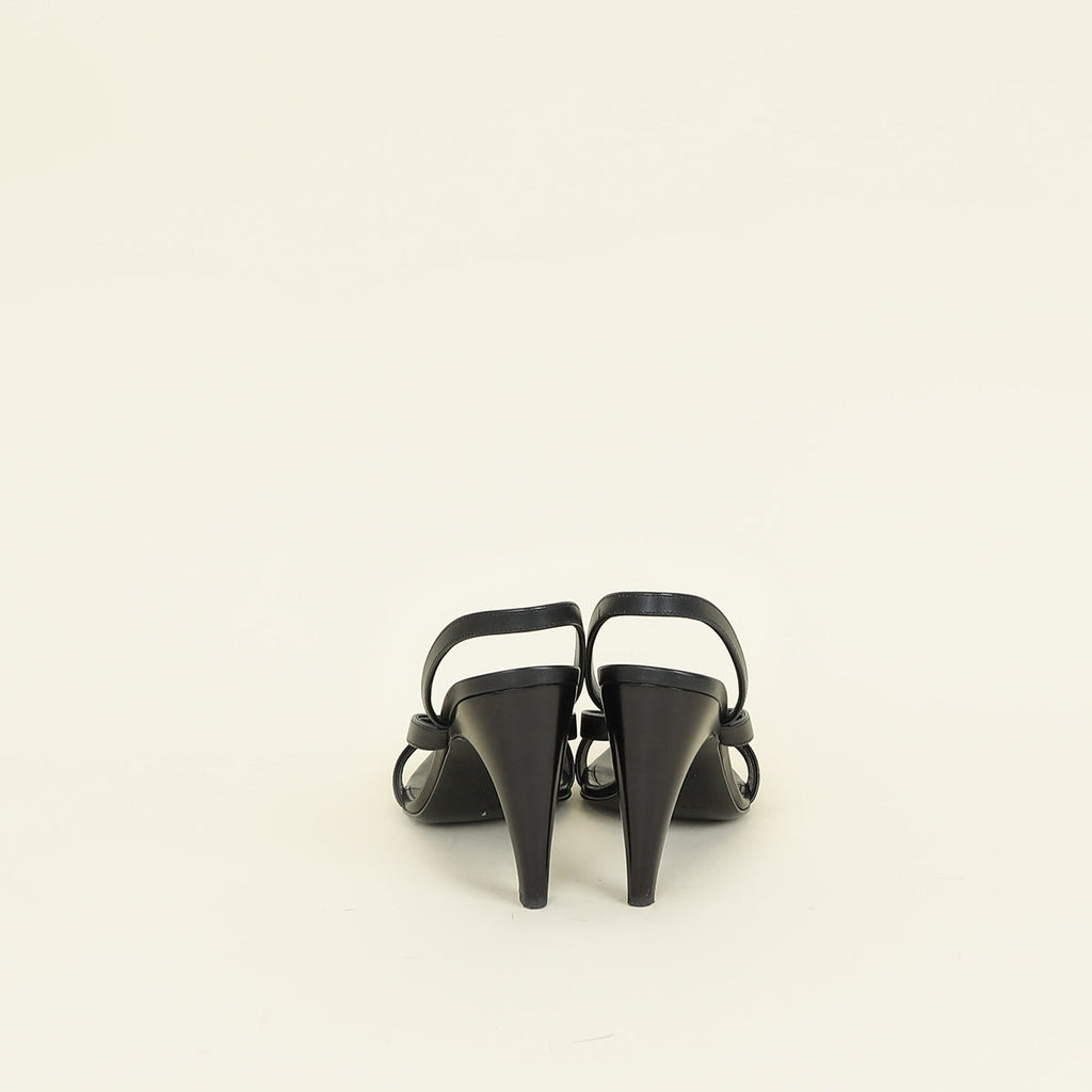 Hermes Black Glamour 95 Sandal 38