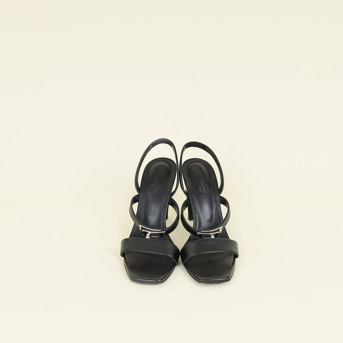 Hermes Black Glamour 95 Sandal 38