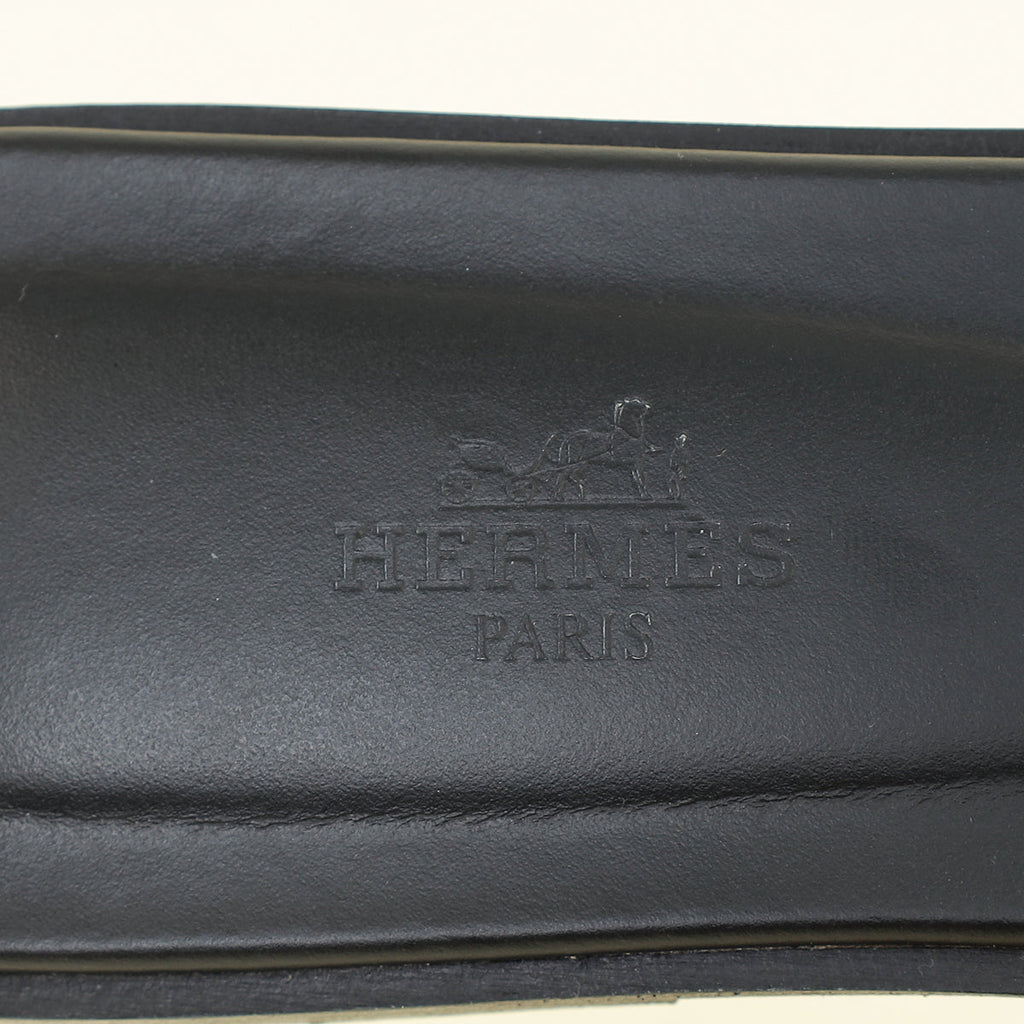 Hermes Noir Oran Sandal 38