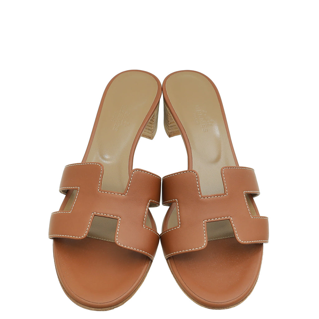 Hermes Gold Oasis Sandal 38
