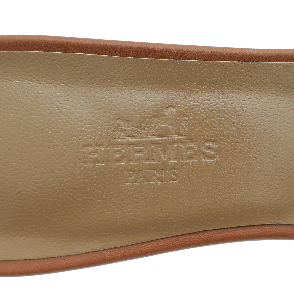 Hermes Gold Oasis Sandal 38