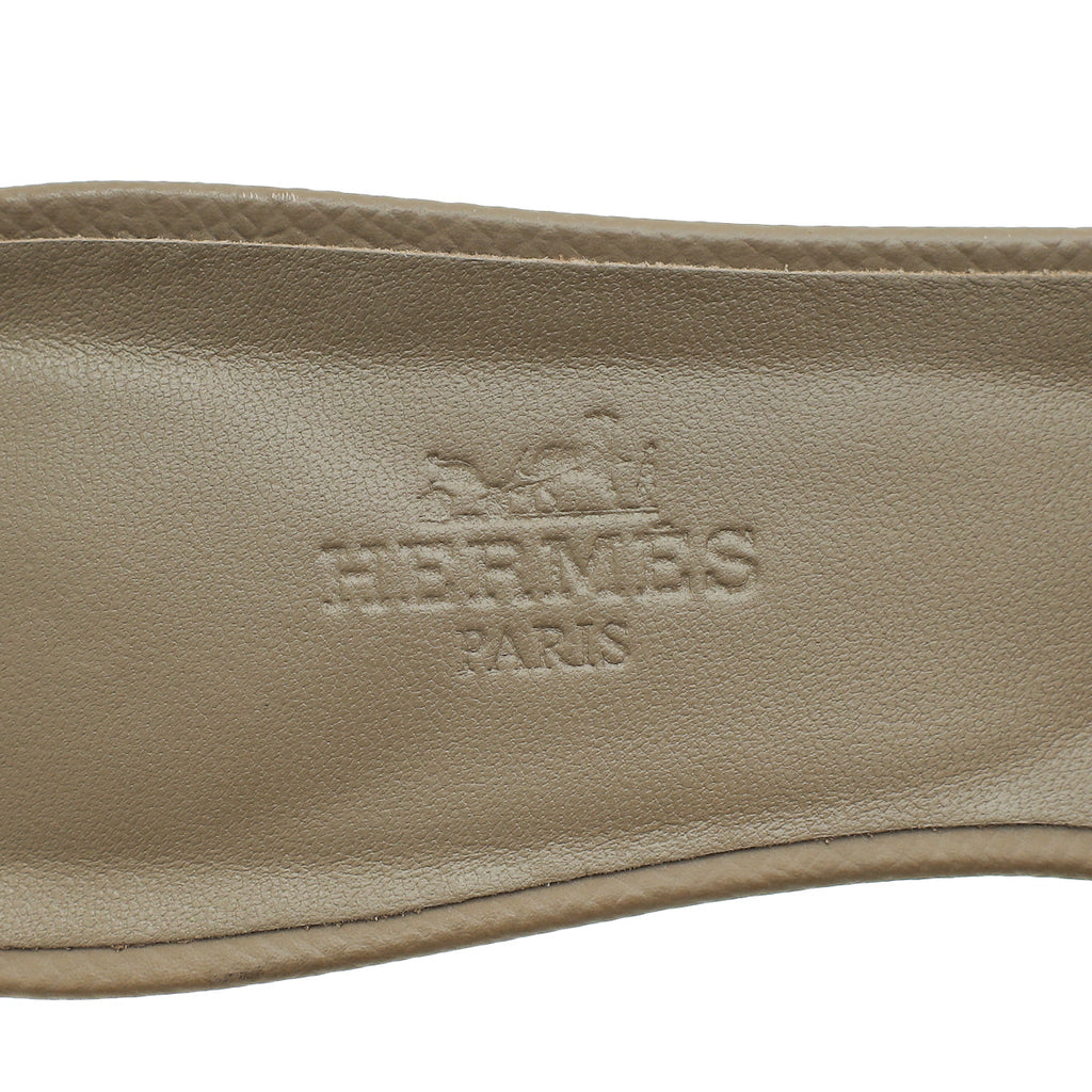 Hermes Etoupe Oasis Sandals 38