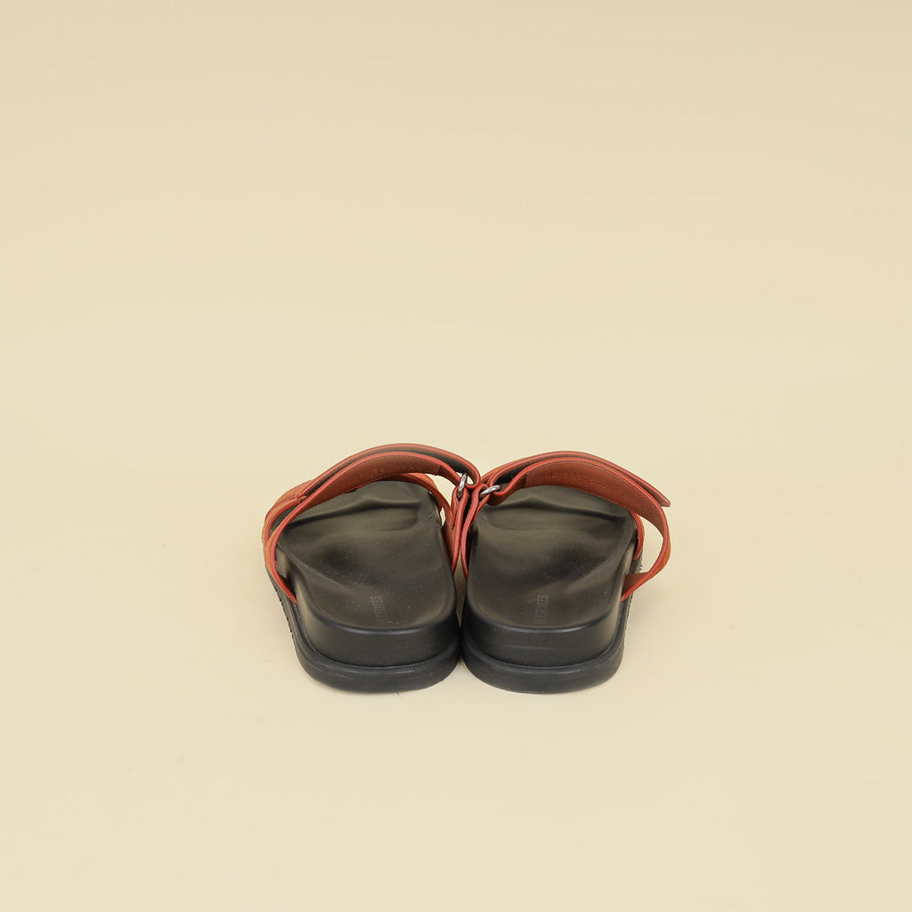 Hermes Marron Muscavado Chypre Suede Goatskin Sandal 38