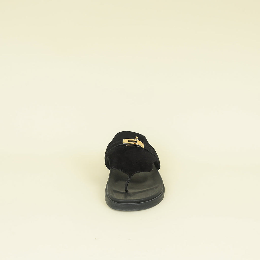 Hermes Noir Empire Sandal 38