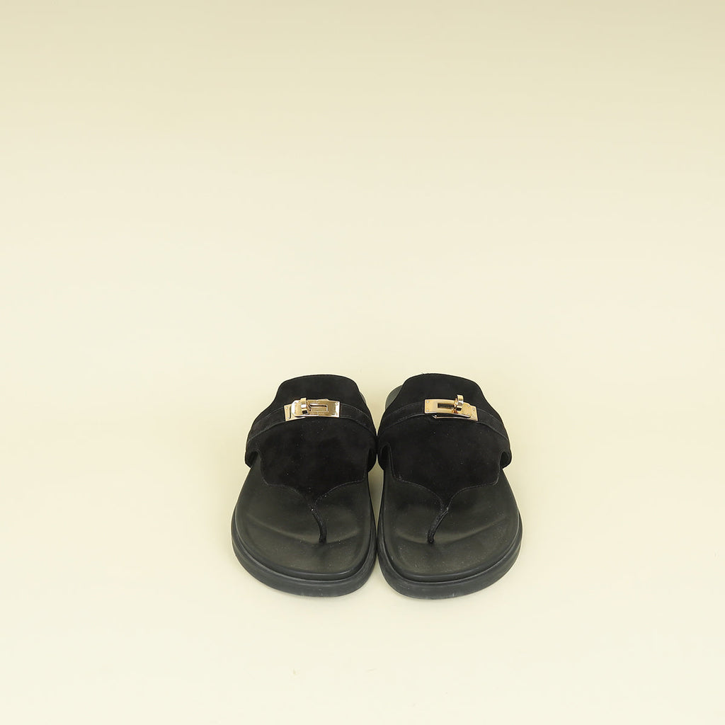Hermes Noir Empire Sandal 38