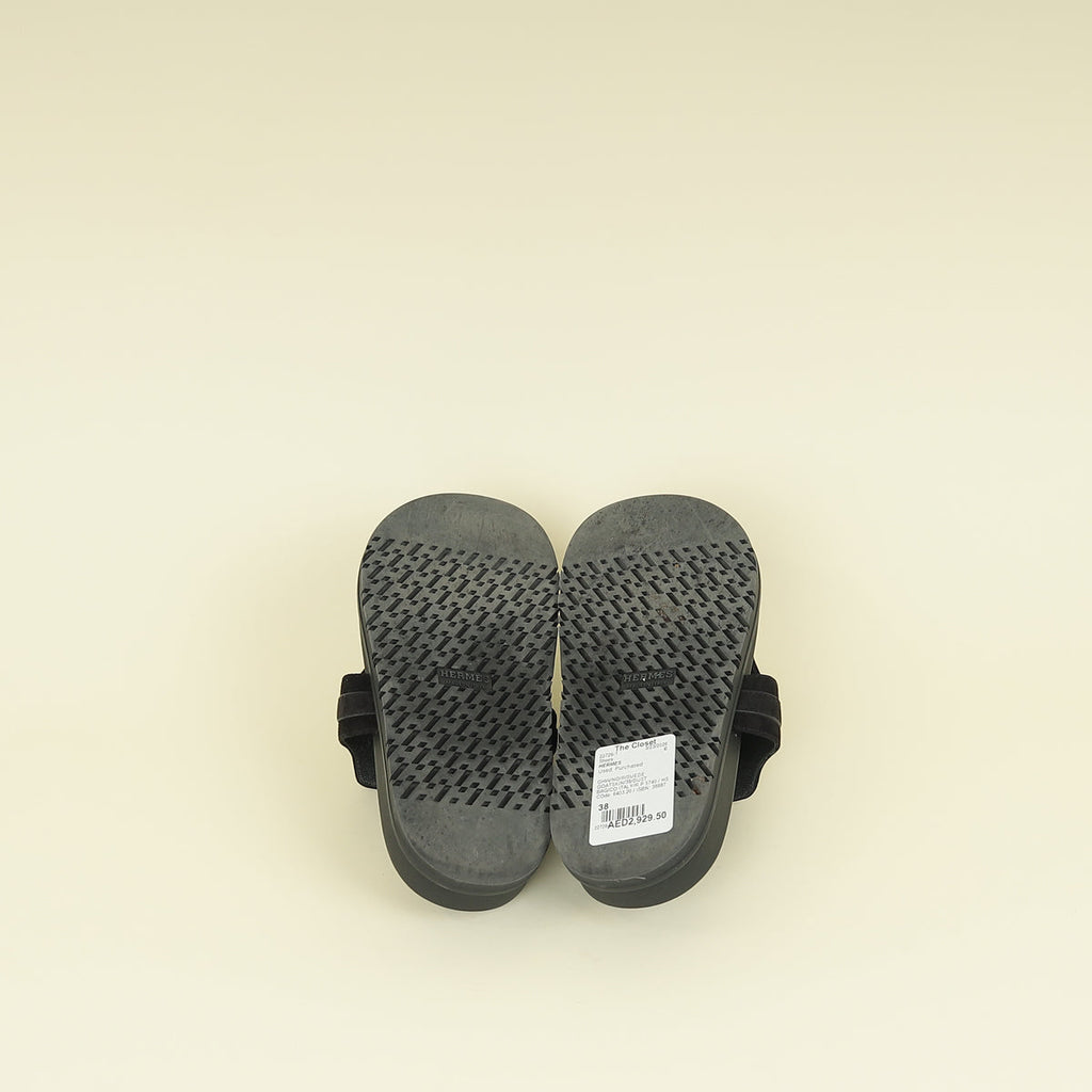 Hermes Noir Empire Sandal 38