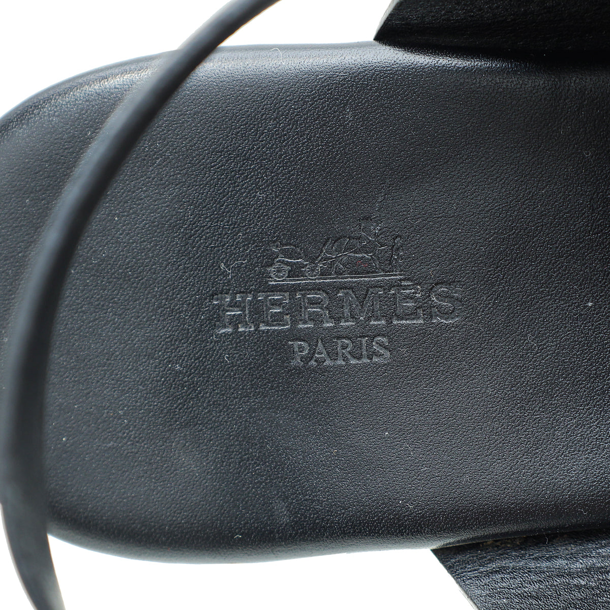 Hermes Black Kola Thong Sandals 38