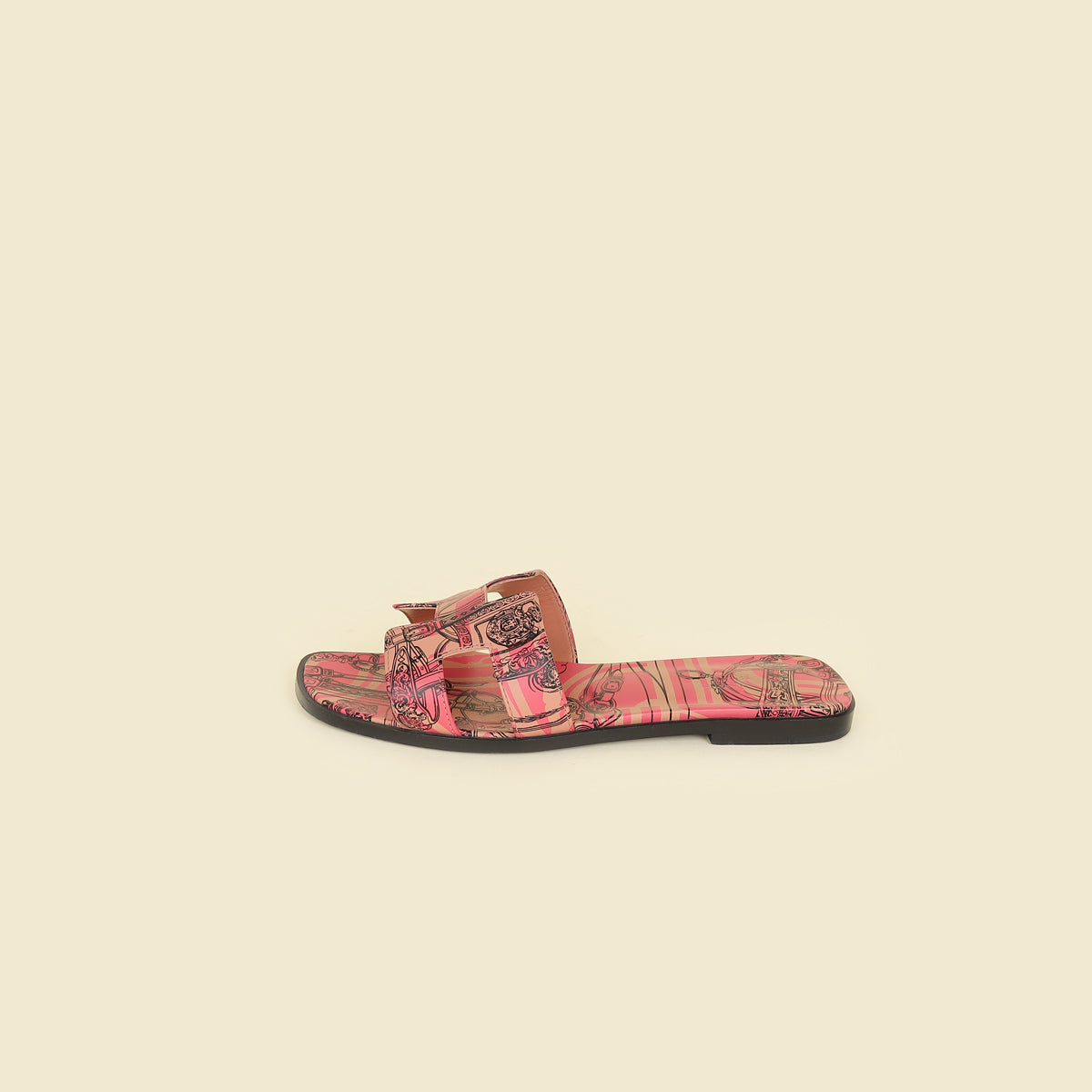 Hermes Multicolor Oran Brides de Gala en Desordre" Print Sandal 38