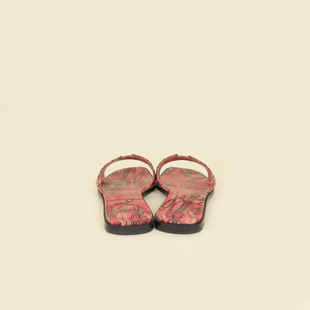 Hermes Multicolor Oran Brides de Gala en Desordre" Print Sandal 38