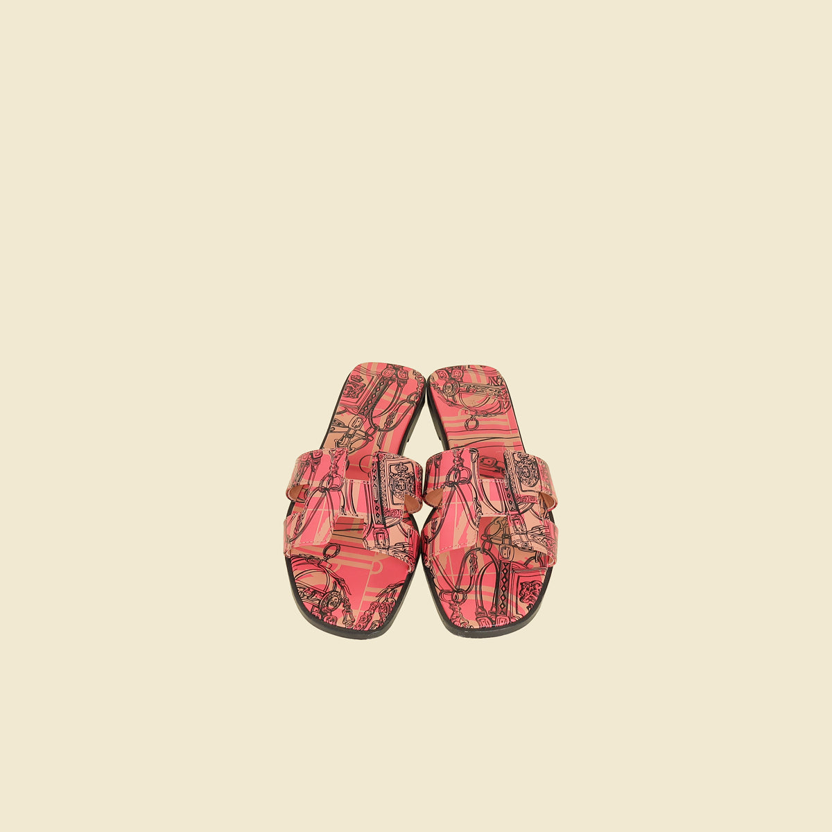 Hermes Multicolor Oran Brides de Gala en Desordre" Print Sandal 38