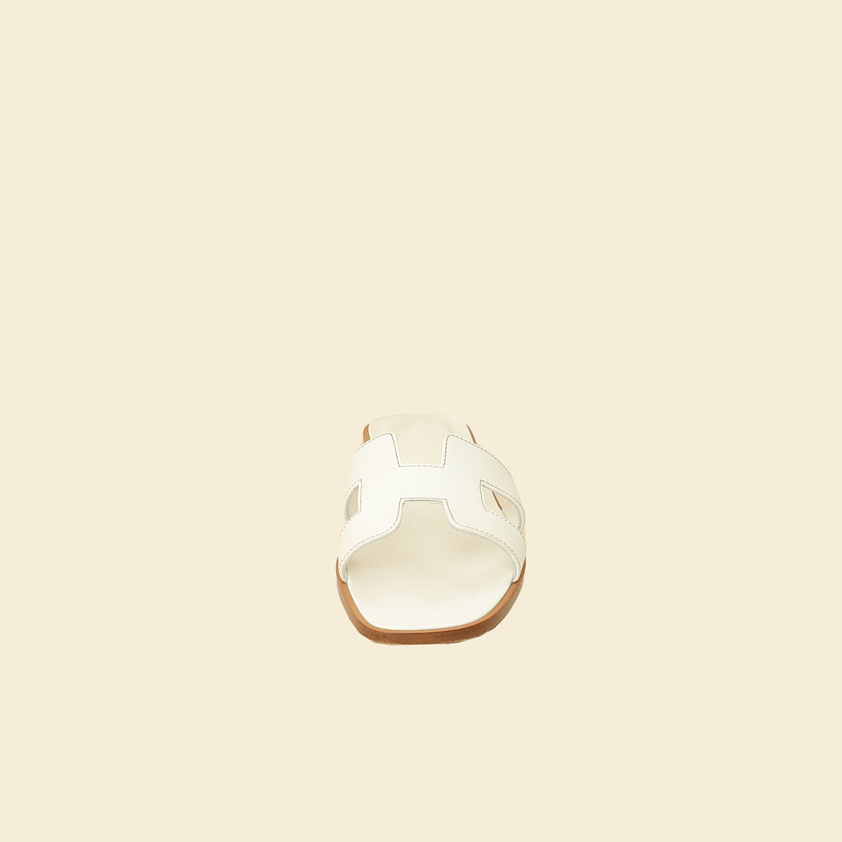 Hermes Blanc Oran Sandals 38