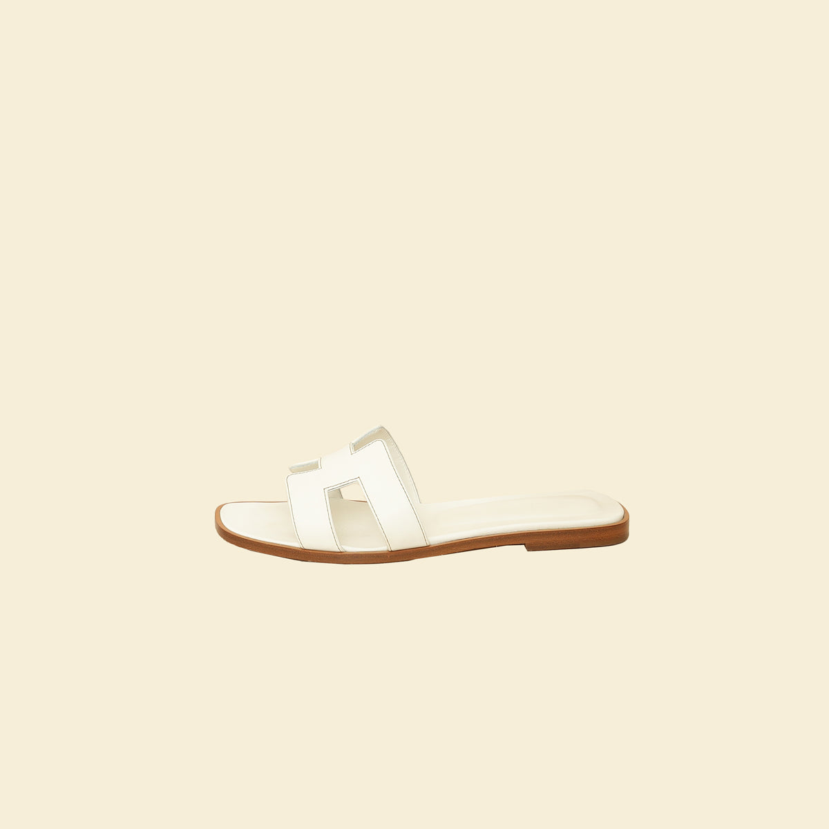 Hermes Blanc Oran Sandals 38