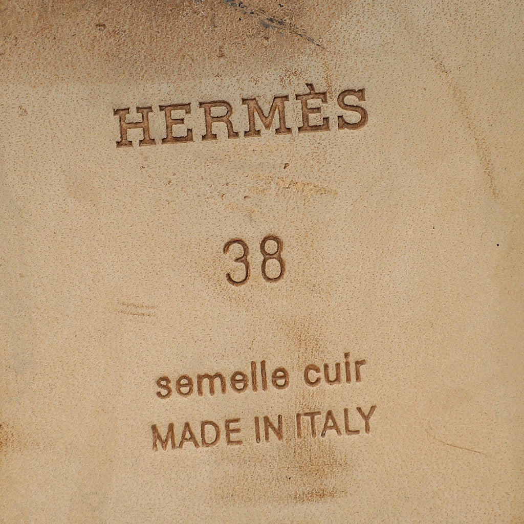 Hermes Blanc Oran Sandals 38