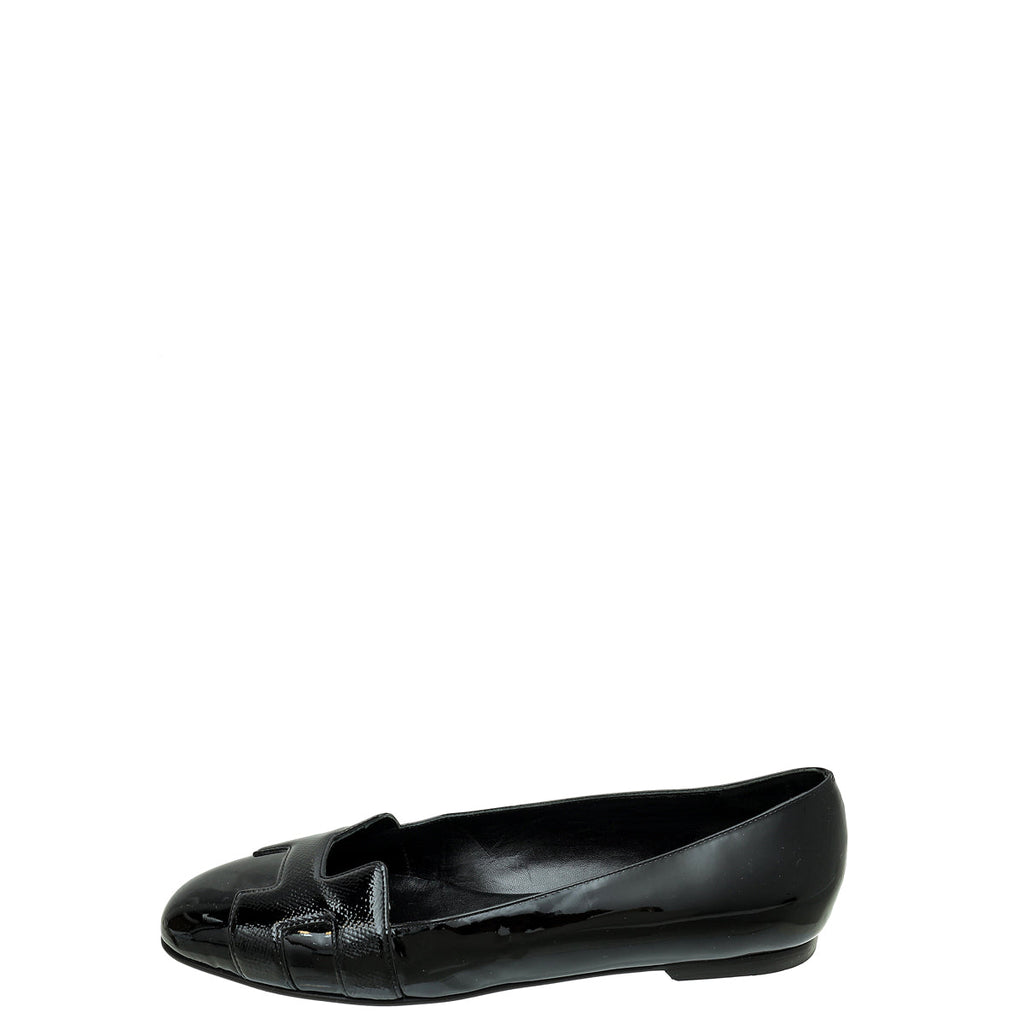 Hermes Black Nice Ballerina Flats 38