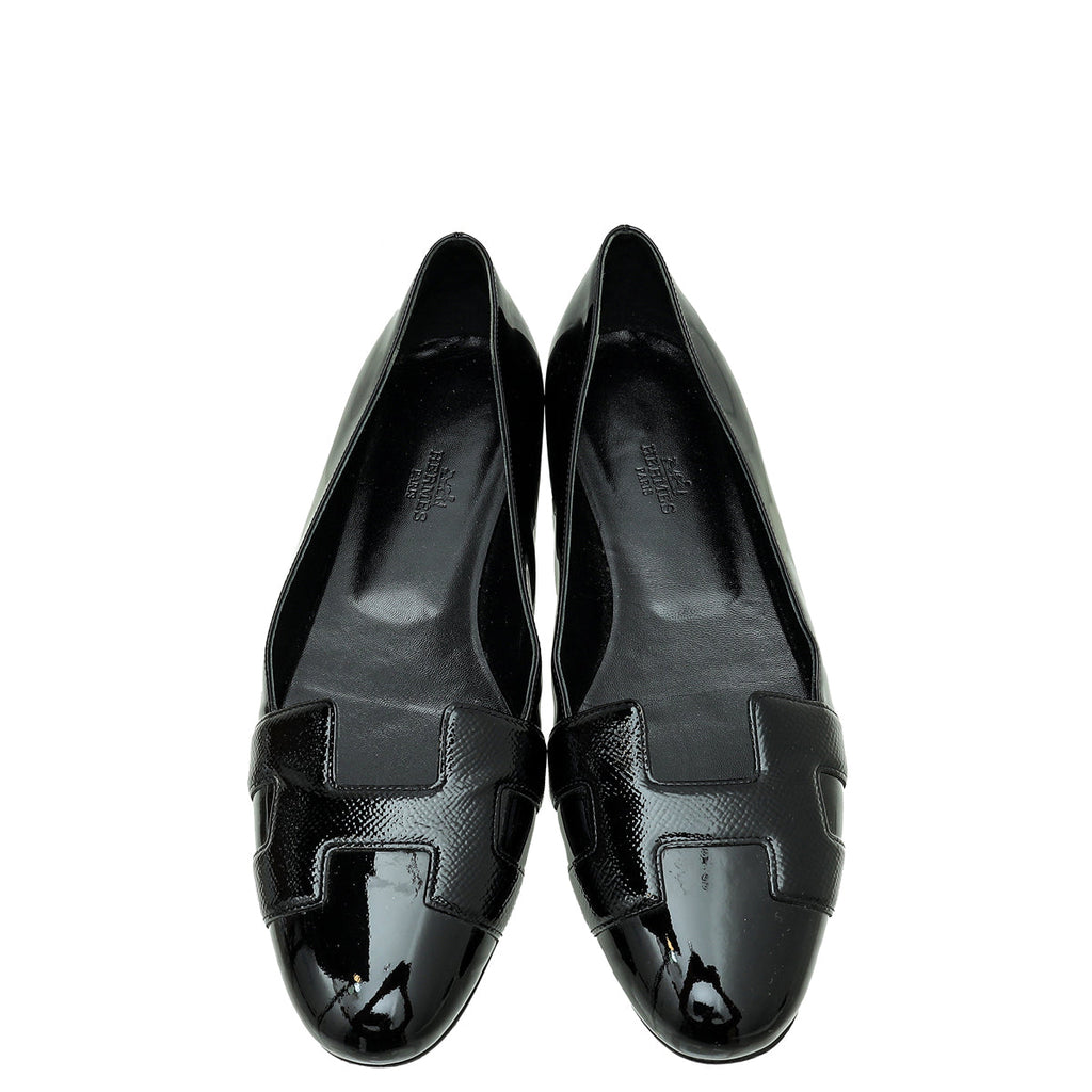 Hermes Black Nice Ballerina Flats 38