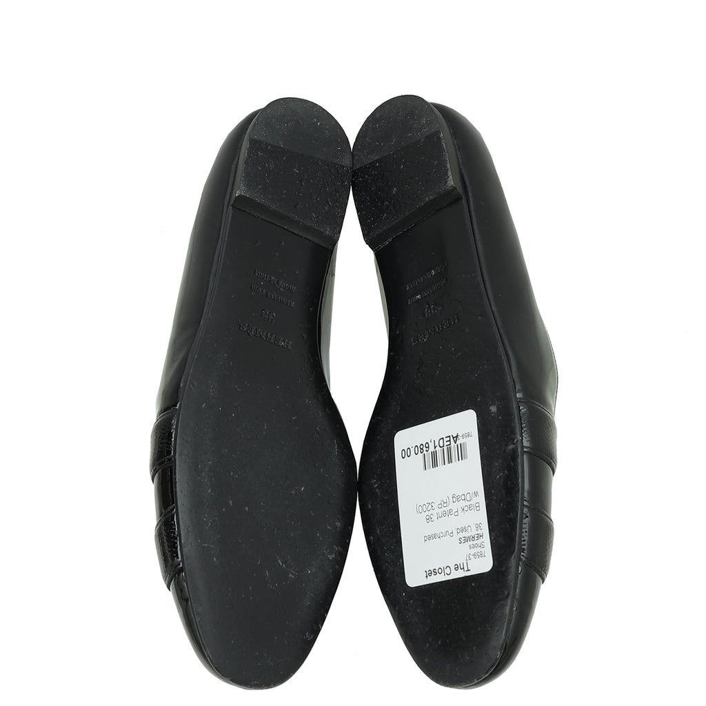 Hermes Black Nice Ballerina Flats 38