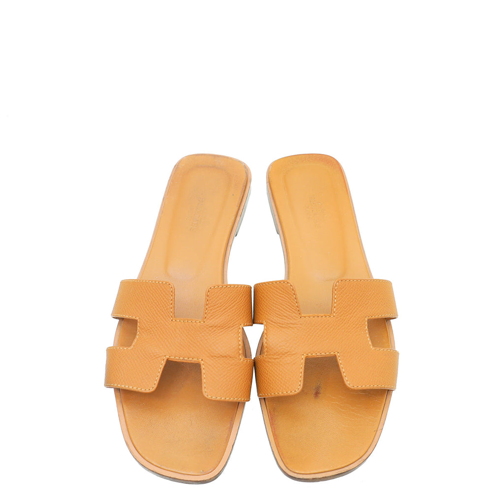 Hermes Naturel Oran Sandal 38