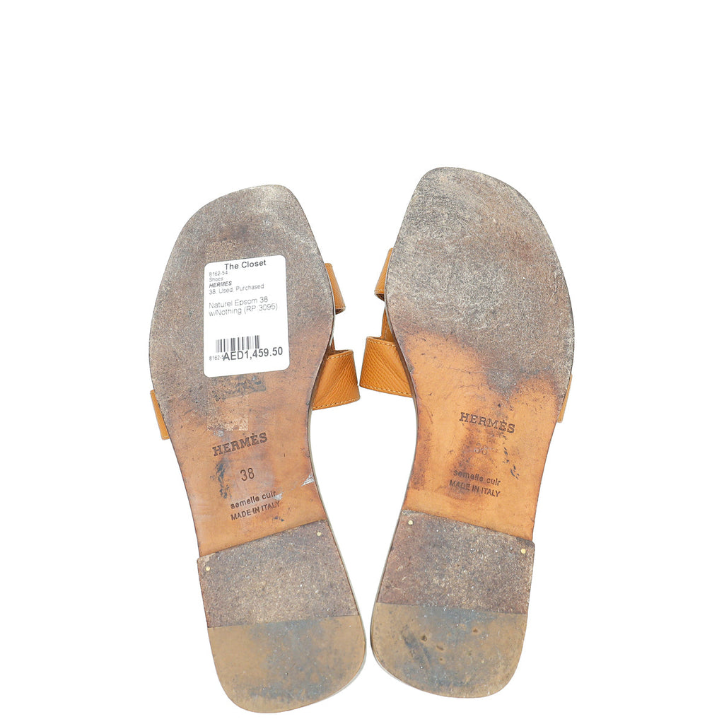 Hermes Naturel Oran Sandal 38