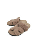 Hermes Bois De Santal Woolskin Chypre Sandals 39