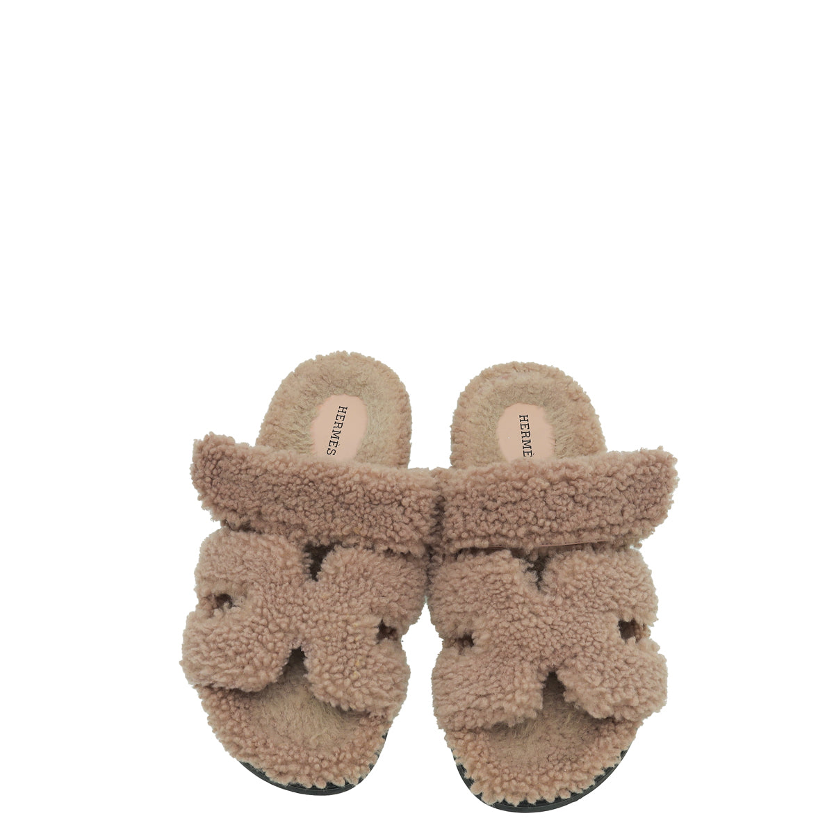 Hermes Bois De Santal Woolskin Chypre Sandals 39