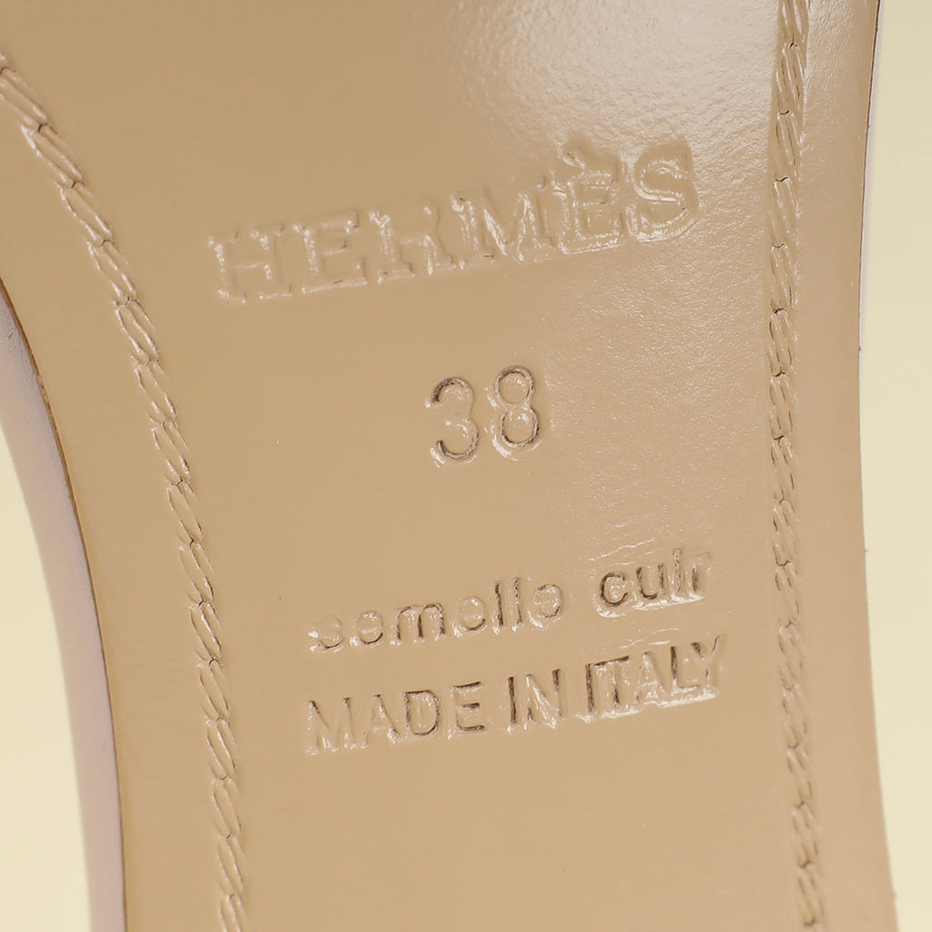 Hermes Rose Petal Premiere 105 Sandals 38