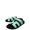 Hermes Vert D'Eau Matte Alligator Chypre Sandals 38