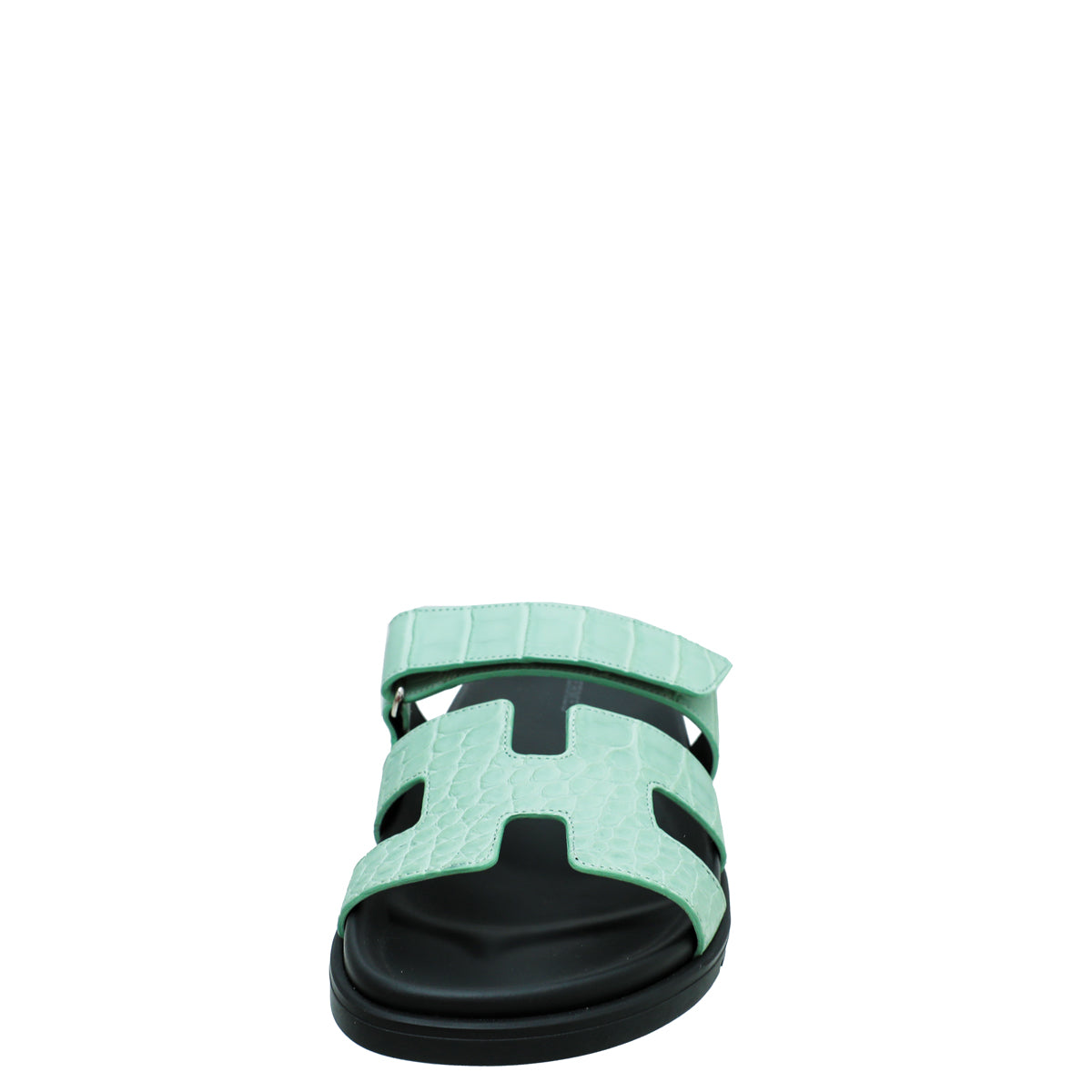 Hermes Vert D'Eau Matte Alligator Chypre Sandals 38