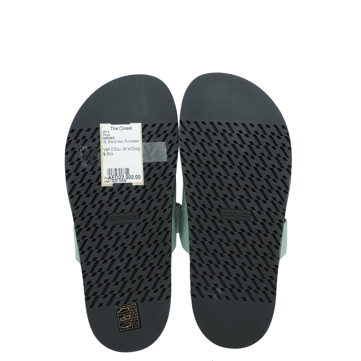 Hermes Vert D'Eau Matte Alligator Chypre Sandals 38