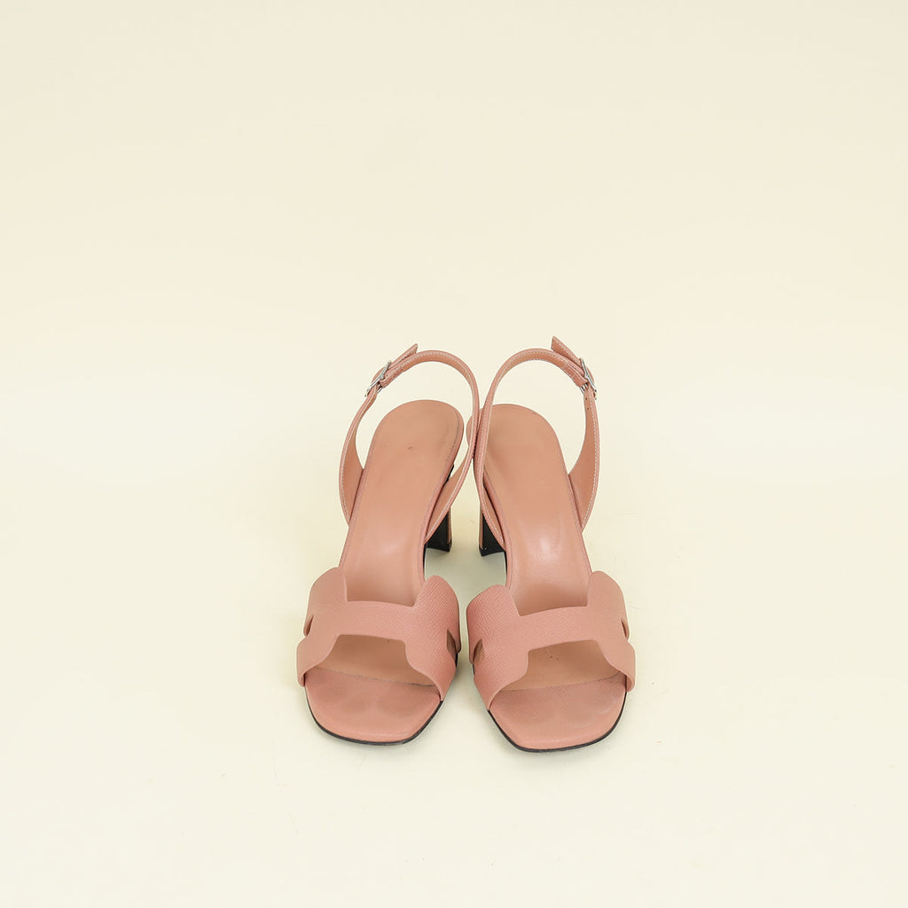 Hermes Rose Confetti Eternite 80 Sandals 39.5