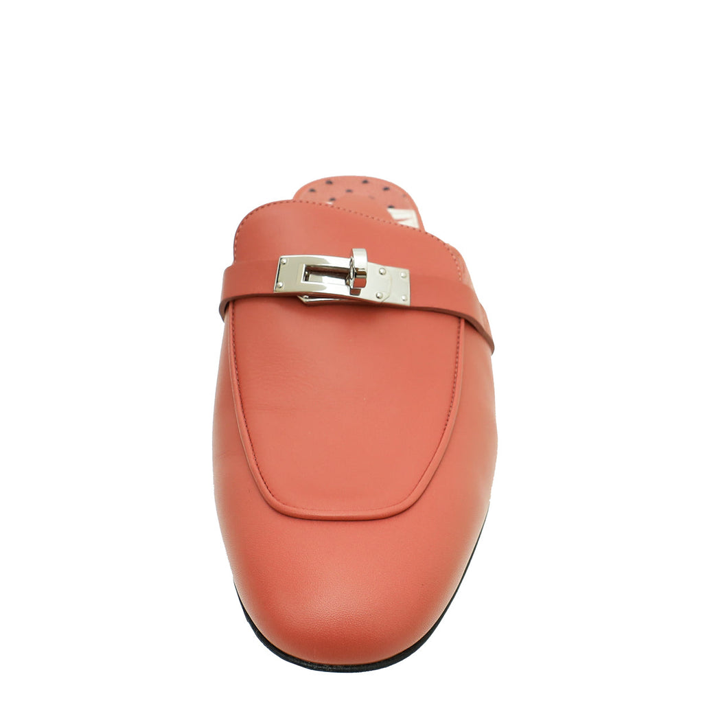 Hermes Rouge Blush OZ Mules 39.5