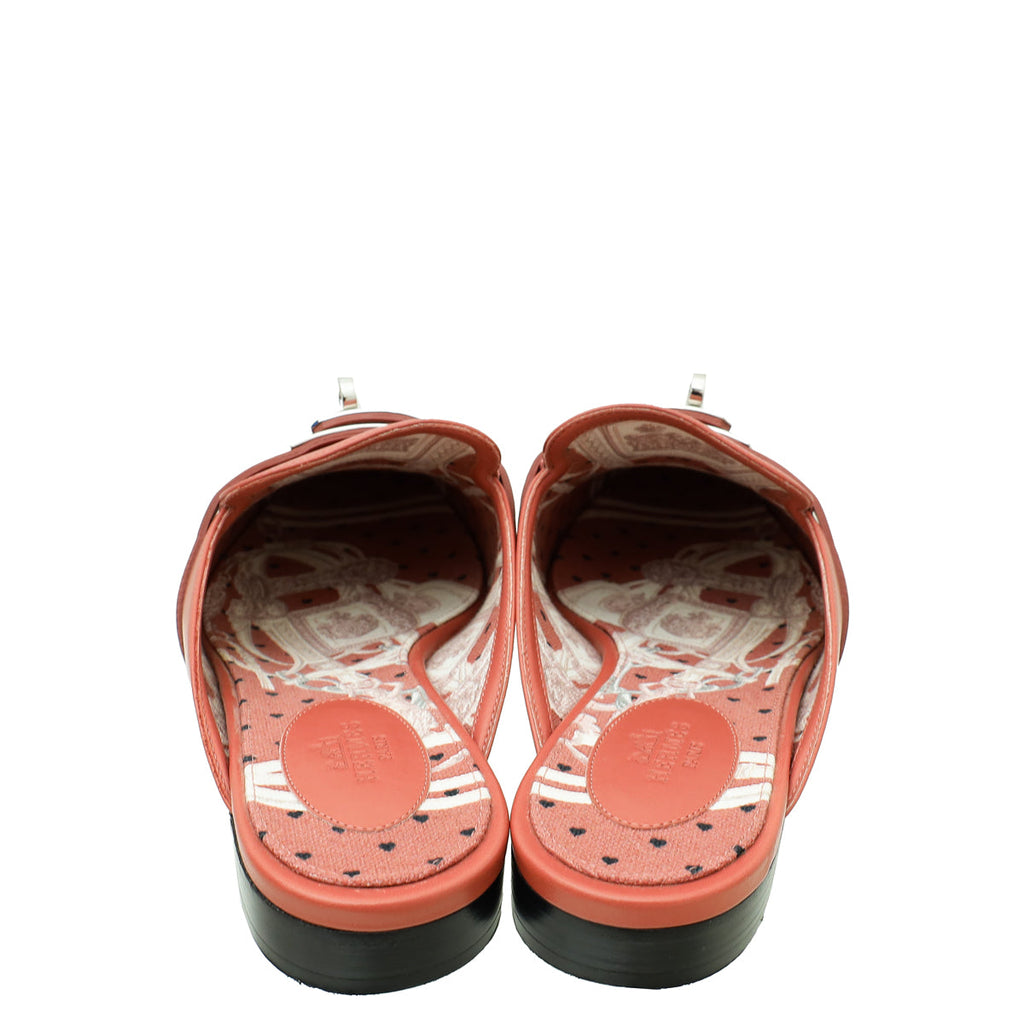 Hermes Rouge Blush OZ Mules 39.5