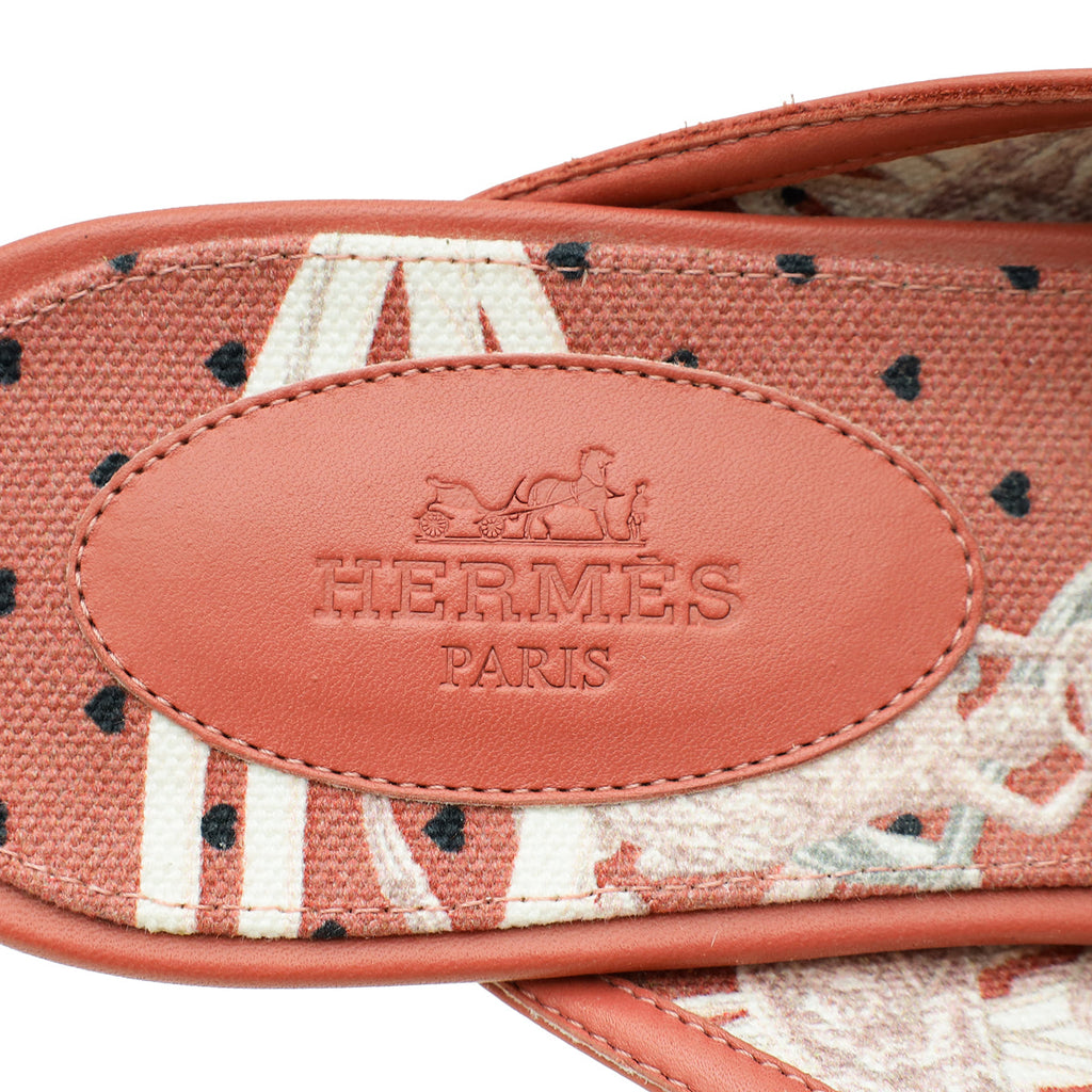 Hermes Rouge Blush OZ Mules 39.5