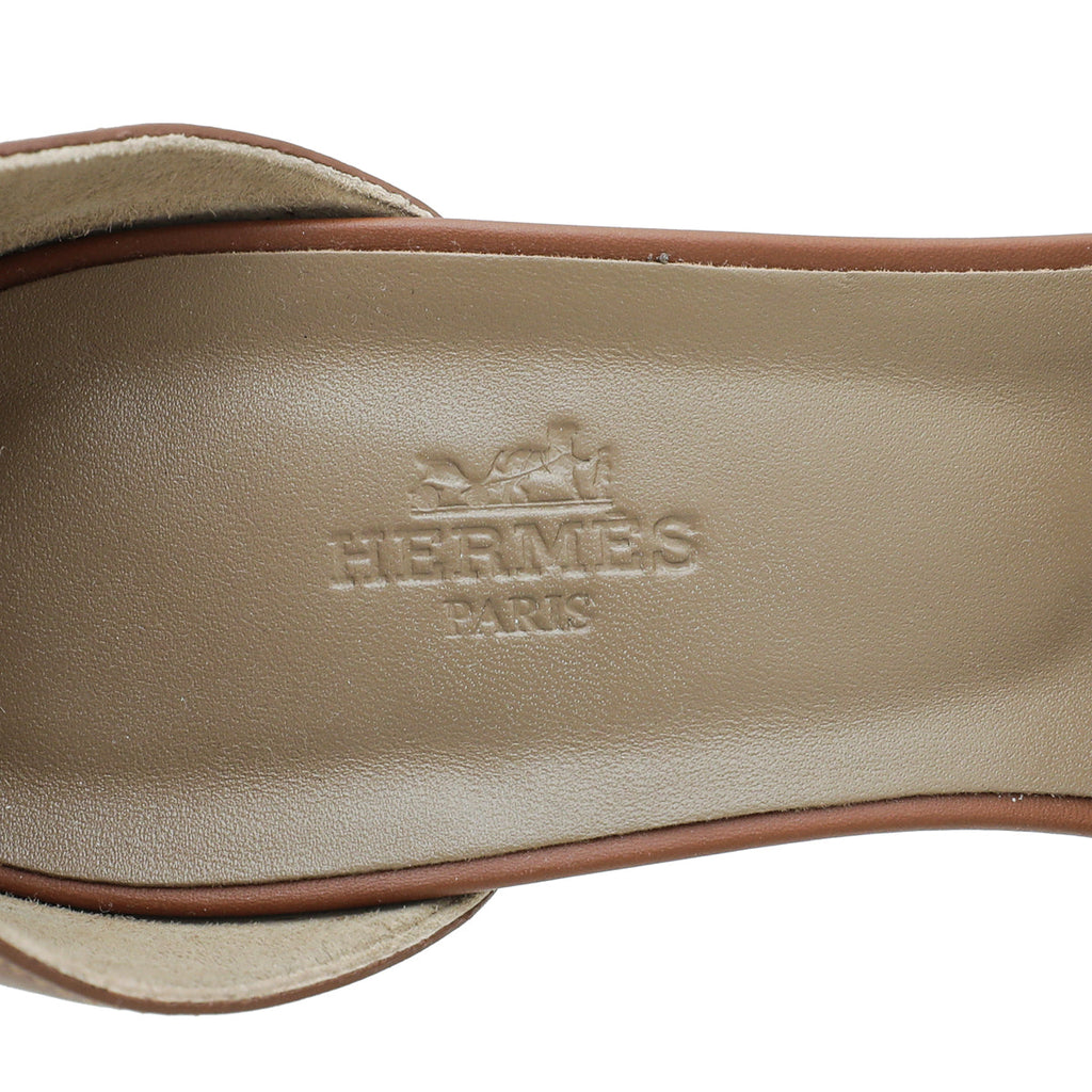 Hermes Brown Legend Sandals 39.5