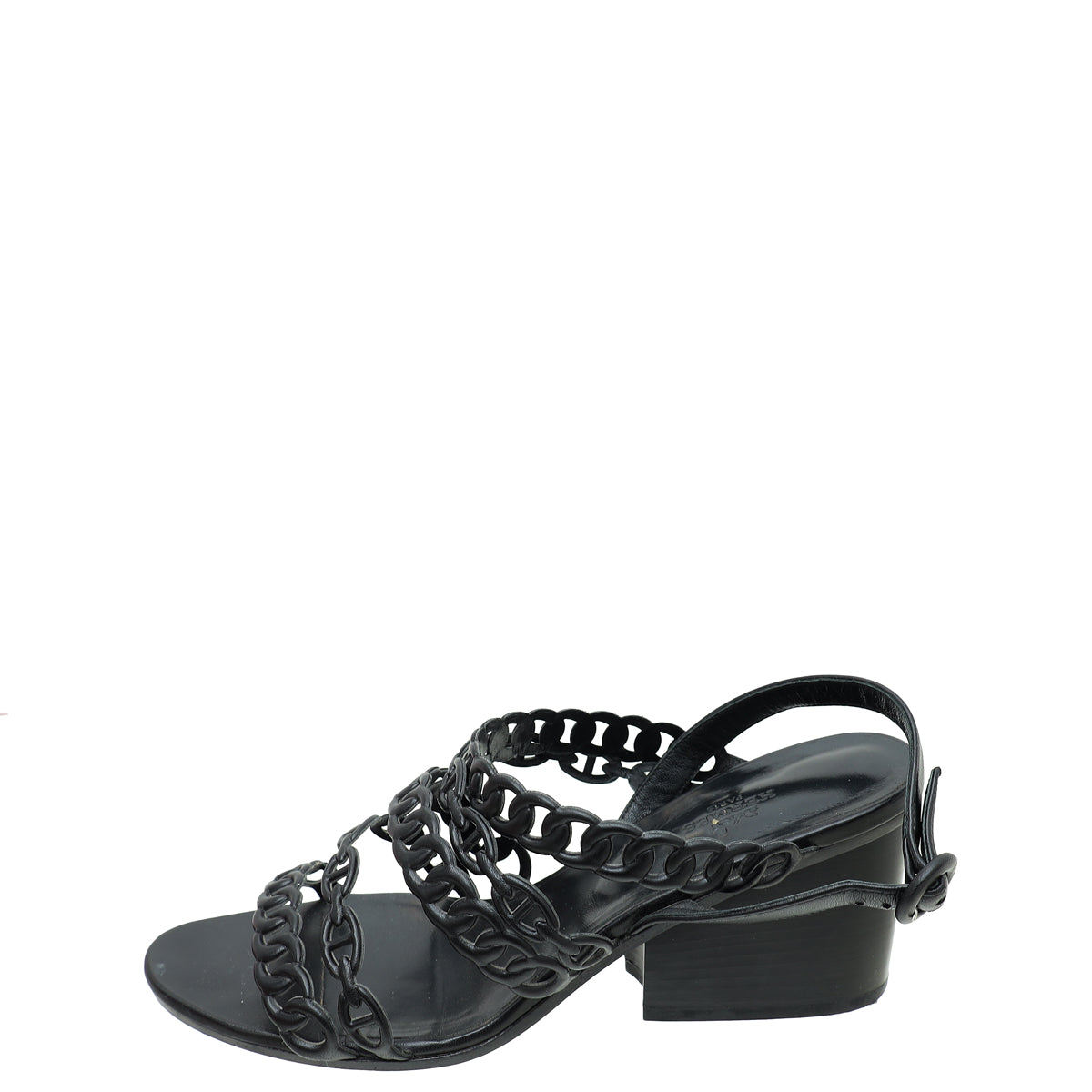Hermes Noir Romanza Sandals 39.5