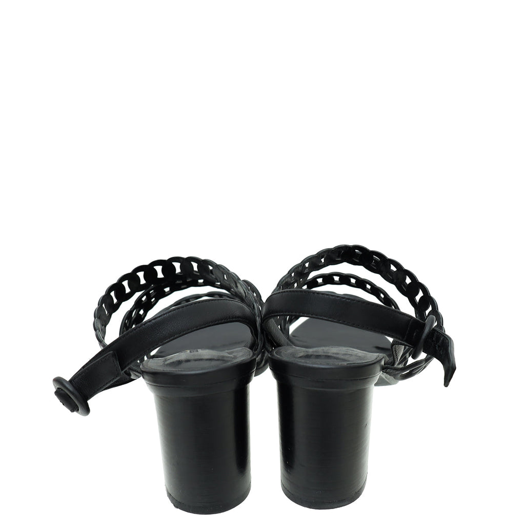 Hermes Noir Romanza Sandals 39.5