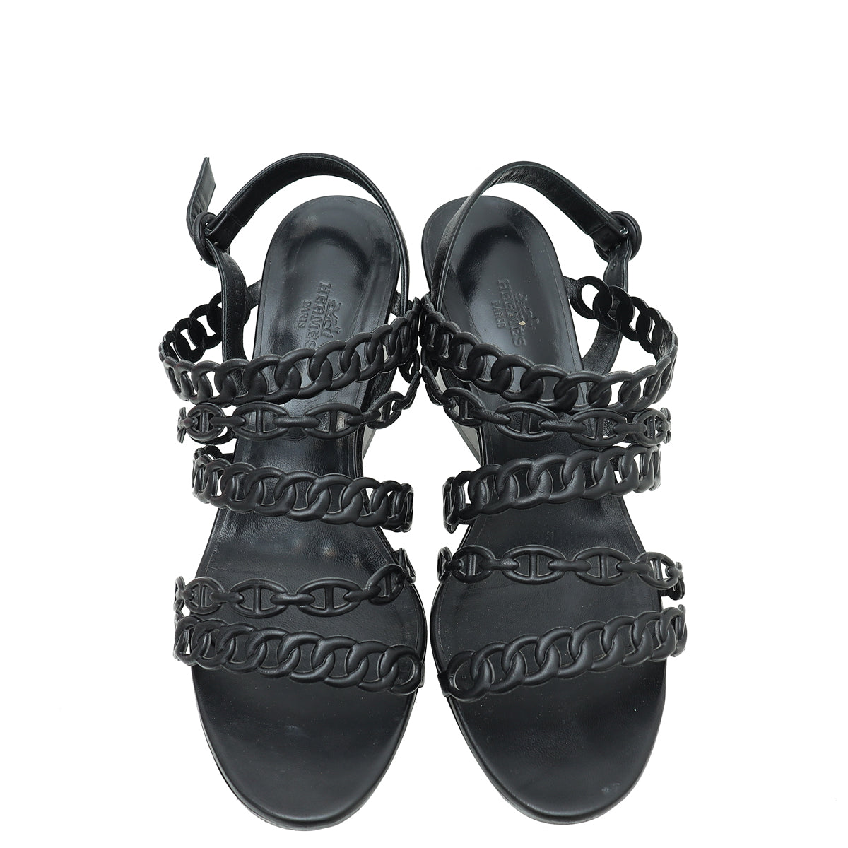 Hermes Noir Romanza Sandals 39.5