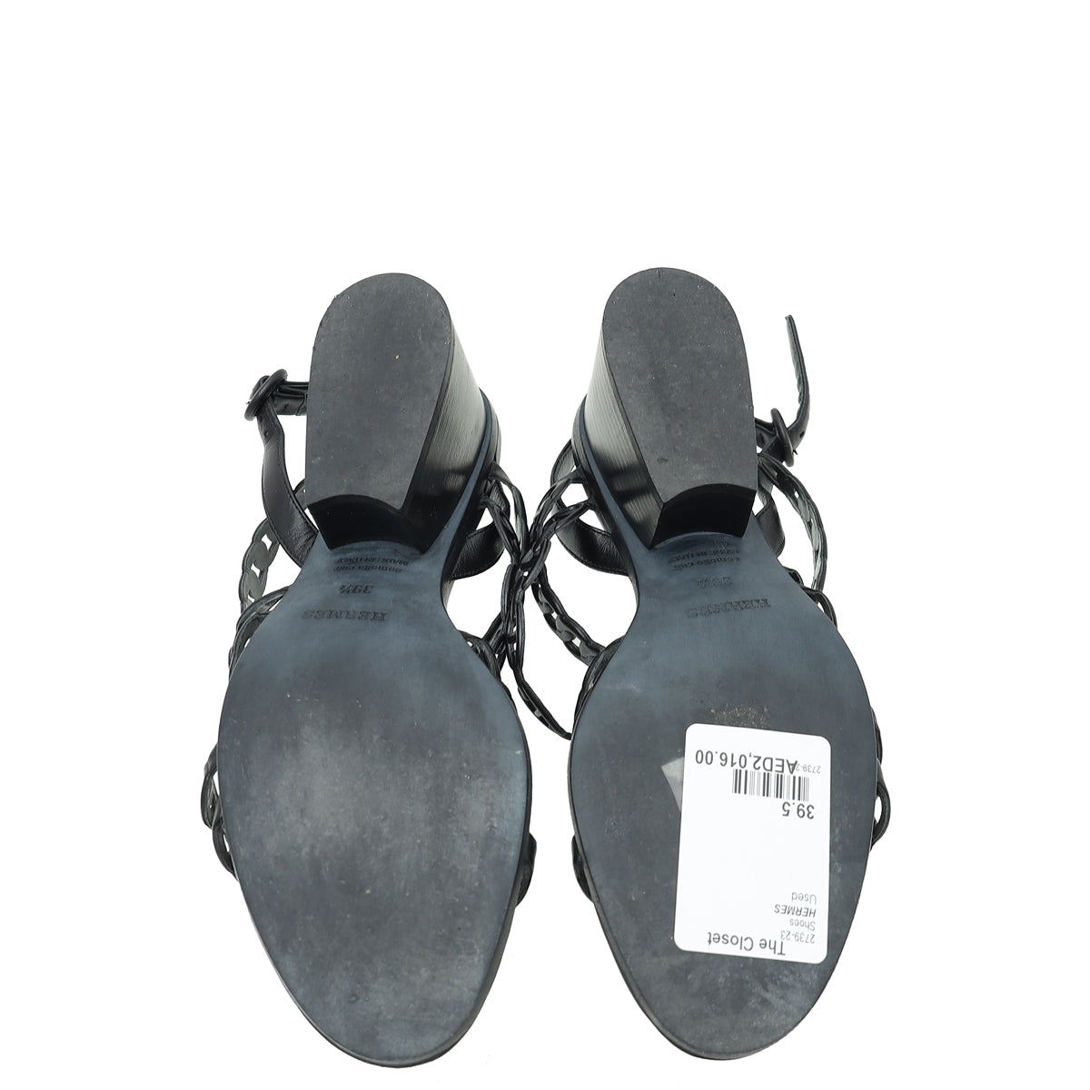 Hermes Noir Romanza Sandals 39.5