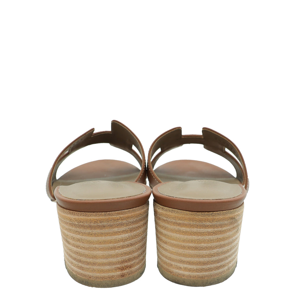Hermes Gold Oasis Sandals 39.5