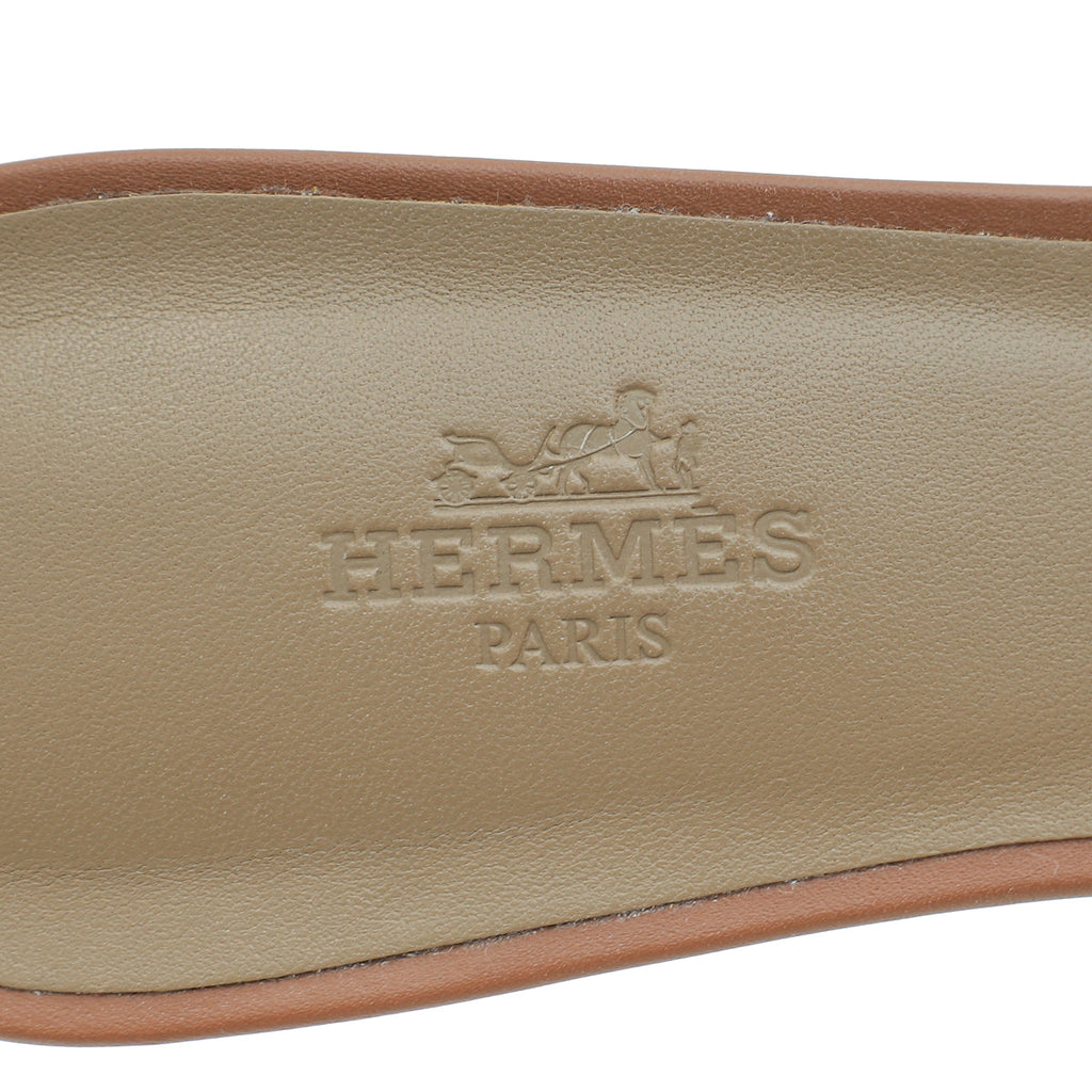 Hermes Gold Oasis Sandals 39.5
